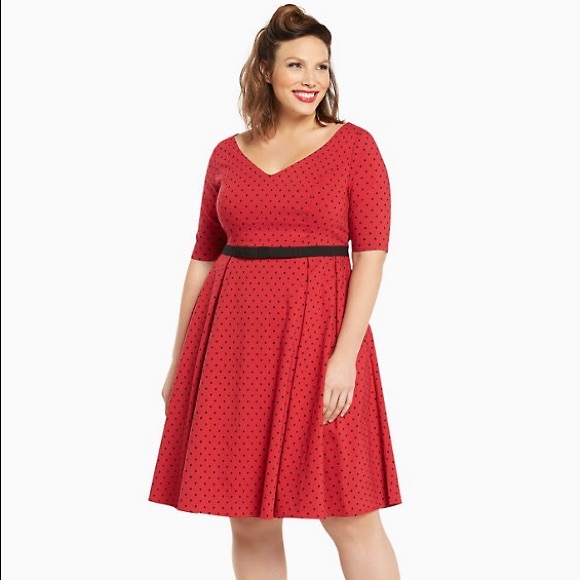 Torrid Dresses & Skirts - Retro Red Polka Dot Swing Dress w/ Belt
